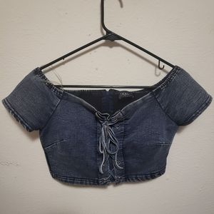 Bustier Denim Crop Top